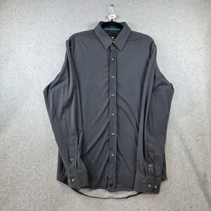 Buttercloth Icy Cotton Slim Fit Shirt Mens Large Charcoal Gray Long Sleeve